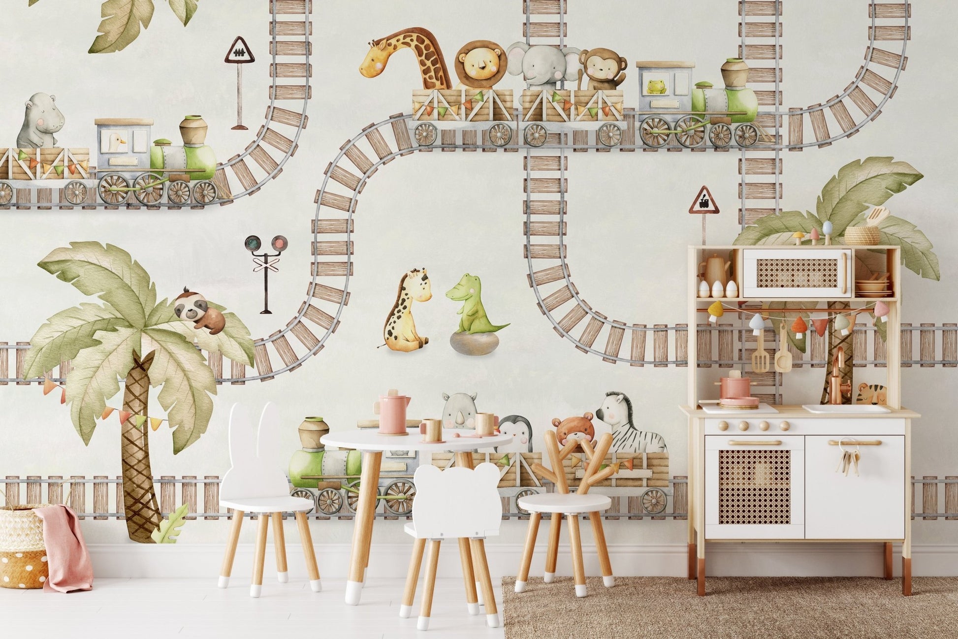 Train Travels Wallpaper Mural - Wallanza