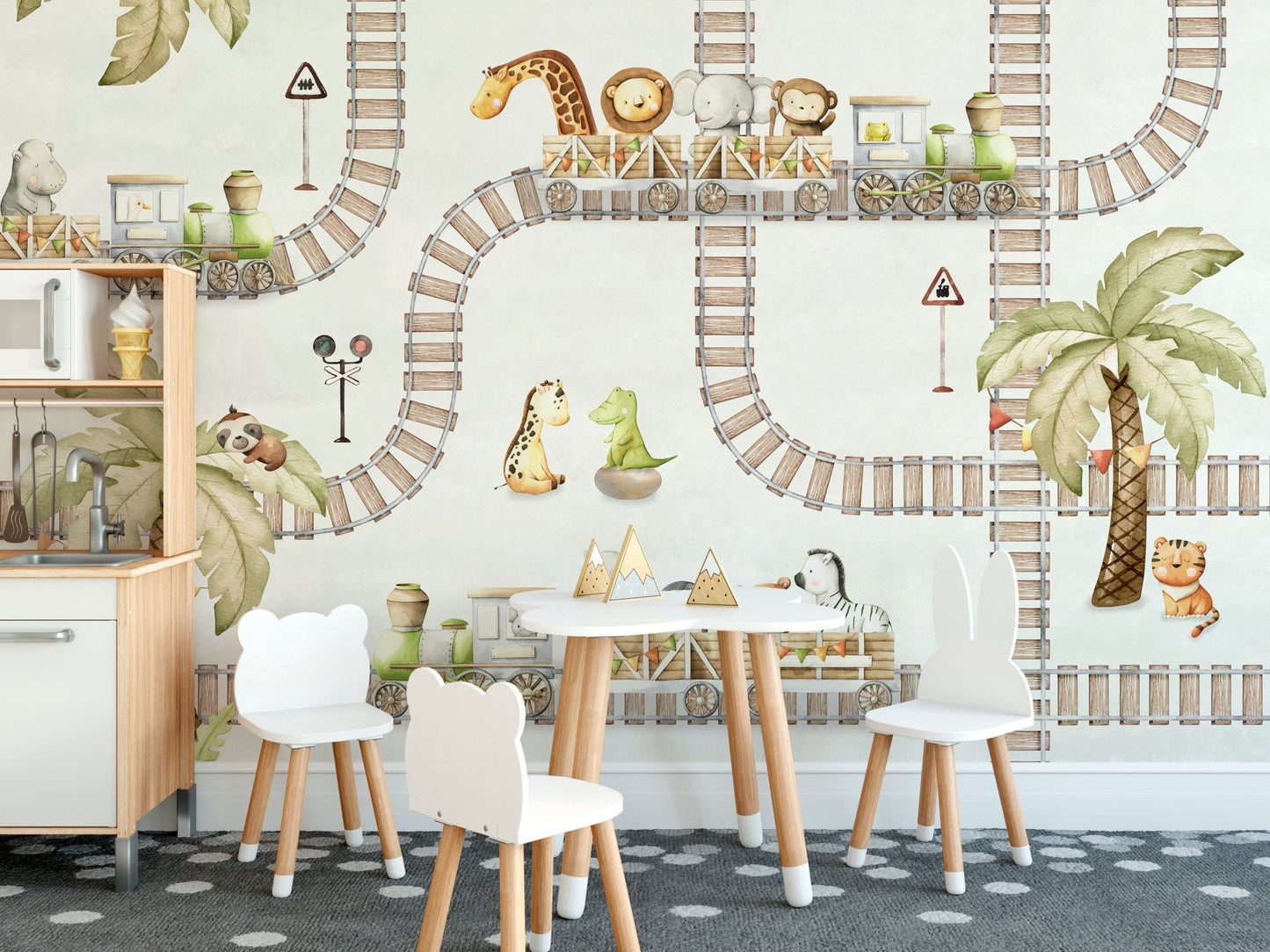 Train Travels Wallpaper Mural - Wallanza