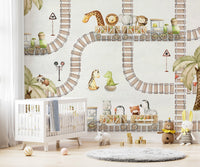 Train Travels Wallpaper Mural - Wallanza