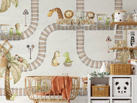 Train Travels Wallpaper Mural - Wallanza