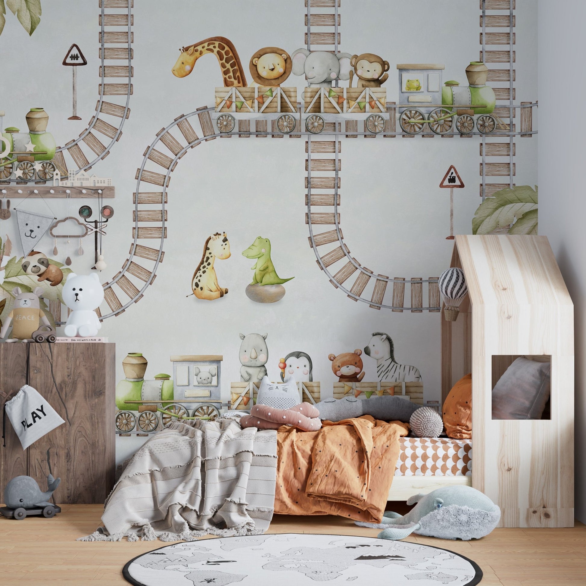 Train Travels Wallpaper Mural - Wallanza