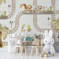 Train Travels Wallpaper Mural - Wallanza