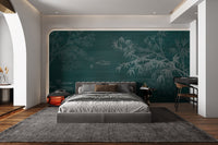Calming wall decor mural with a tranquil bamboo theme for bedroom.