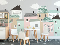 Peaceful neighborhood mural for relaxing and cozy dining spaces.
