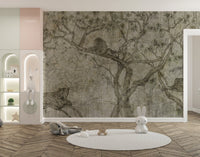 Wild and captivating predator tree mural for adventurous nursery walls.
