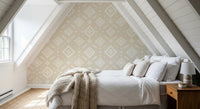 Modern tribal peel and stick wallpaper in neutral tones