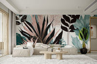 Tropical Abstract Leaf Wall Mural - Wallanza