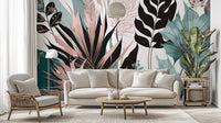 Tropical Abstract Leaf Wall Mural - Wallanza