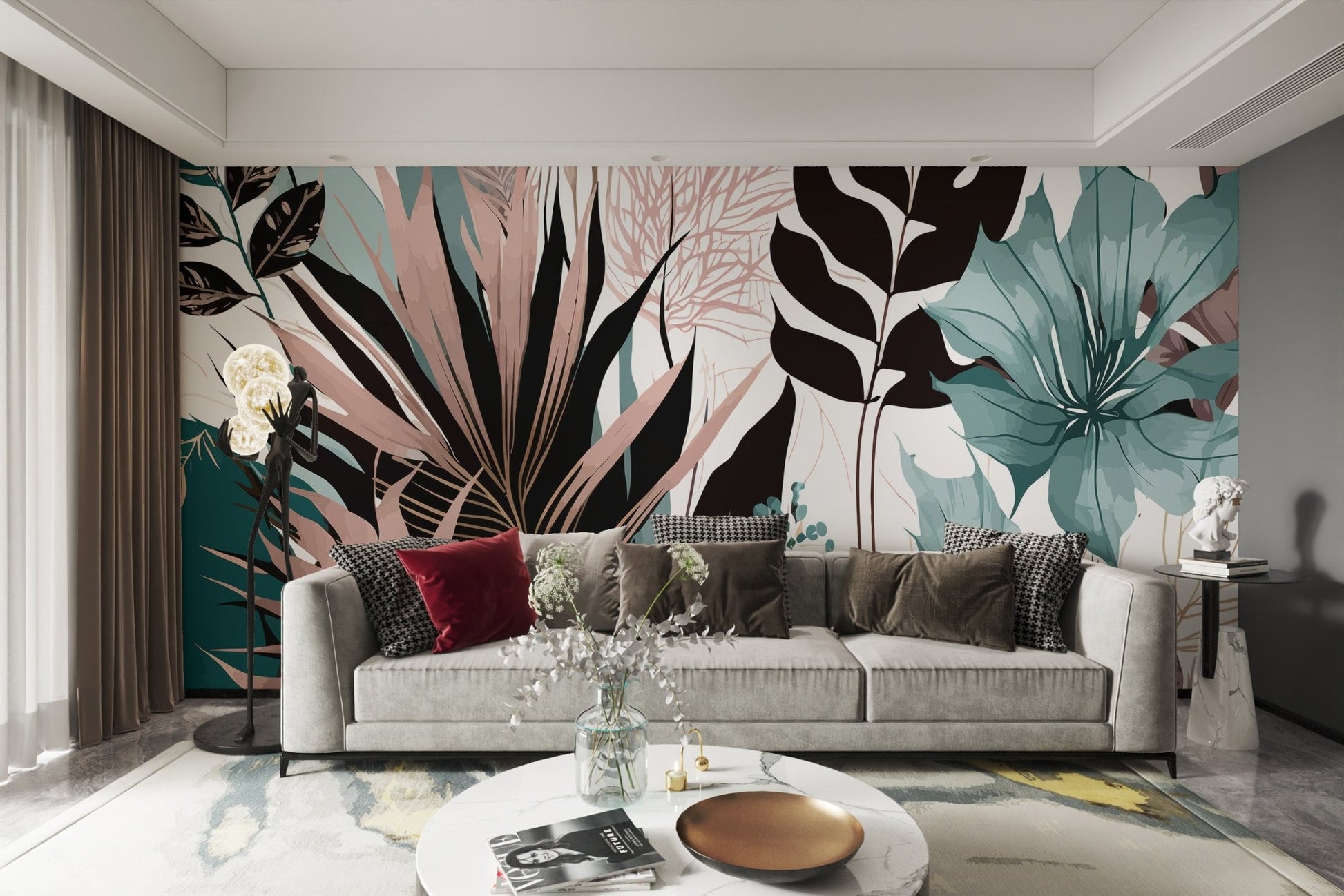 Tropical Abstract Leaf Wall Mural - Wallanza