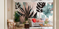 Tropical Abstract Leaf Wall Mural - Wallanza