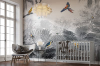 Tropical Birds Canopy Wall Mural - Wallanza