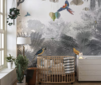 Tropical Birds Canopy Wall Mural - Wallanza