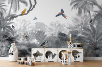 Tropical Birds Canopy Wall Mural - Wallanza