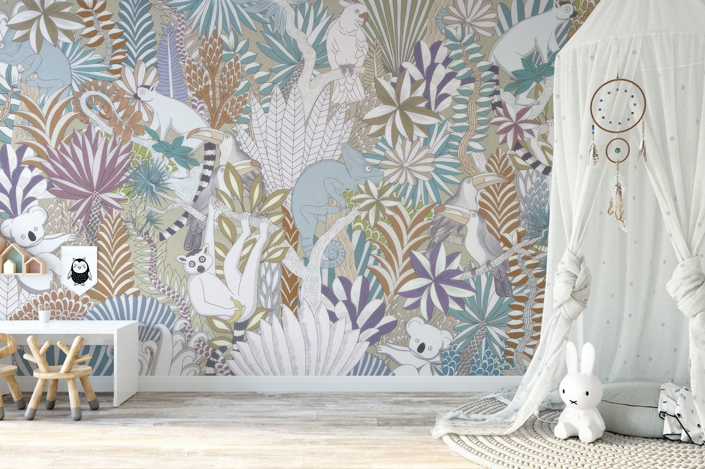 Tropical Fauna Wallpaper Mural - Wallanza