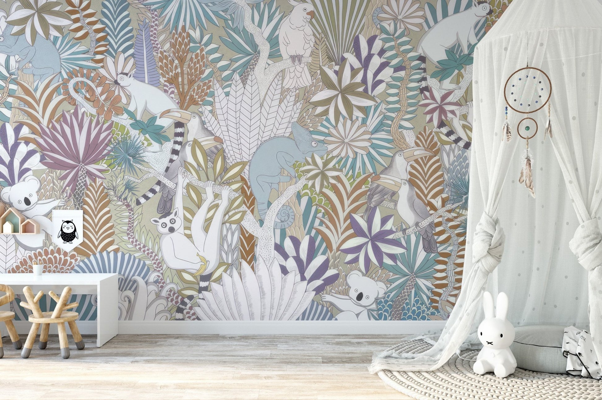 Tropical Fauna Wallpaper Mural - Wallanza