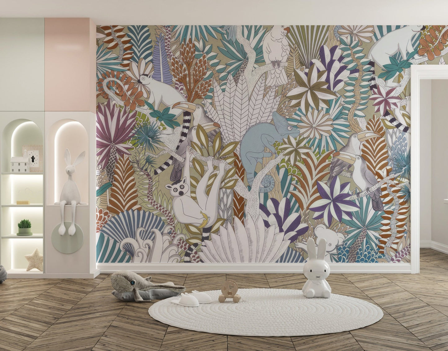 Tropical Fauna Wallpaper Mural - Wallanza