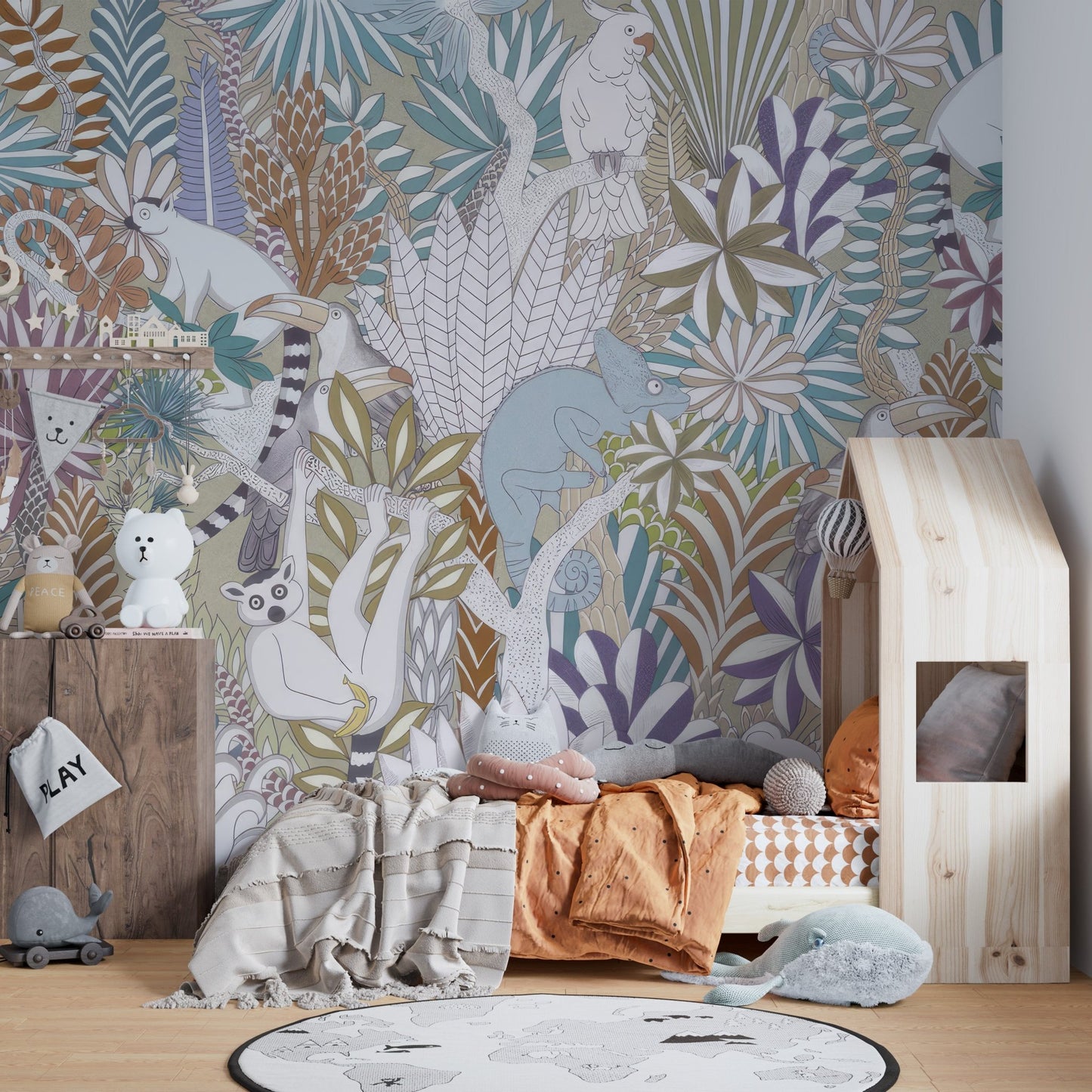 Tropical Fauna Wallpaper Mural - Wallanza