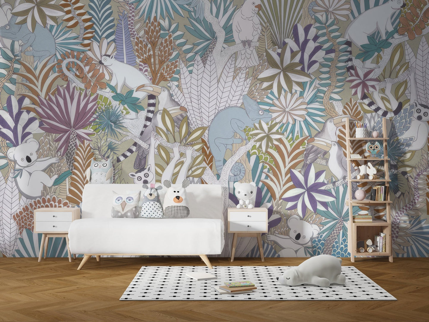 Tropical Fauna Wallpaper Mural - Wallanza