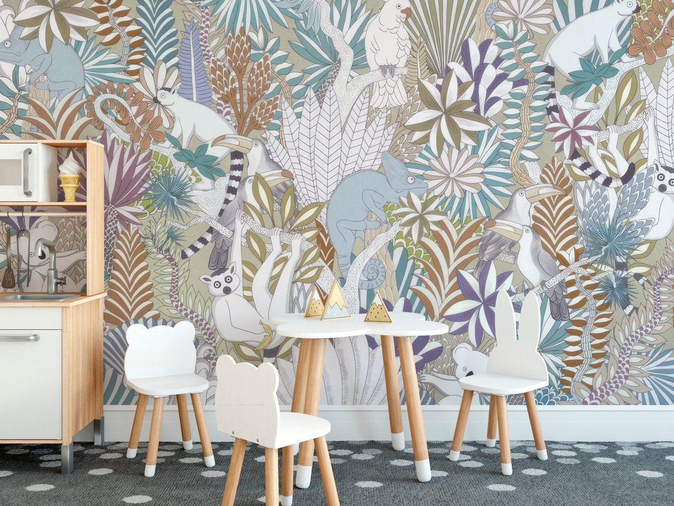 Tropical Fauna Wallpaper Mural - Wallanza