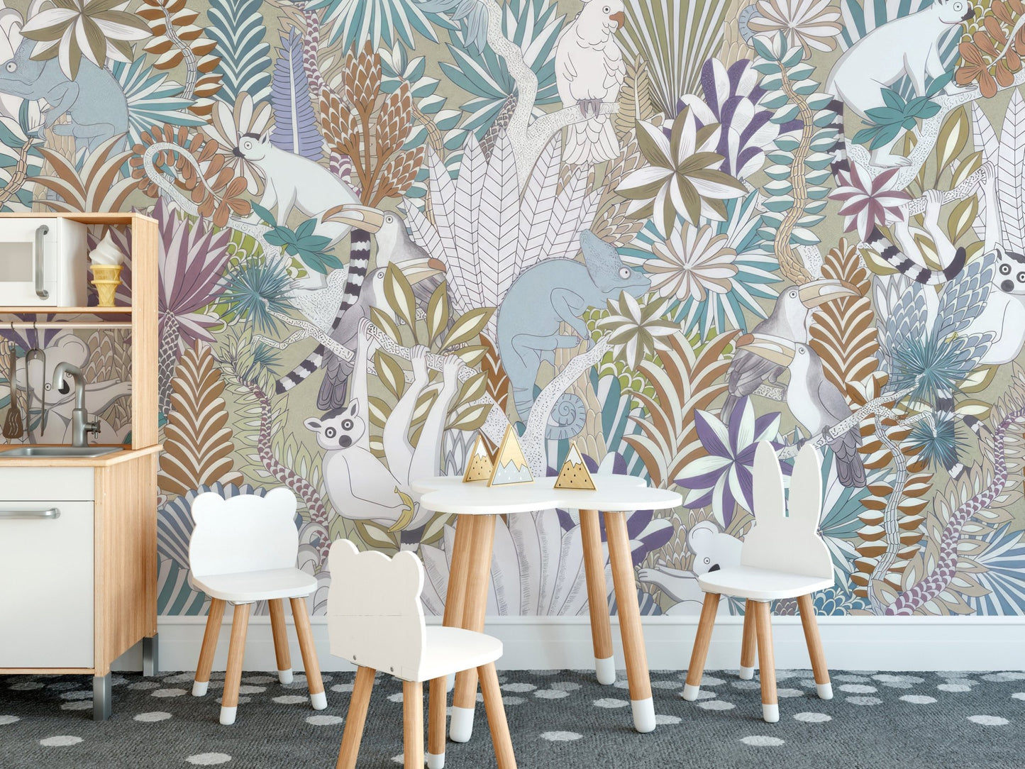 Tropical Fauna Wallpaper Mural - Wallanza