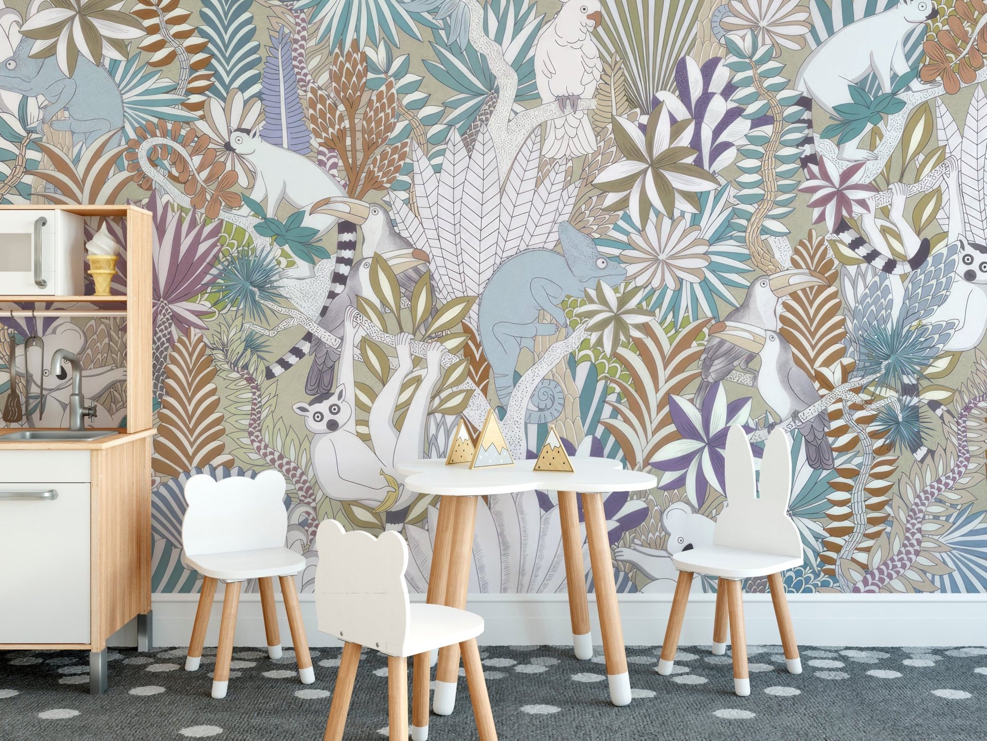 Tropical Fauna Wallpaper Mural - Wallanza