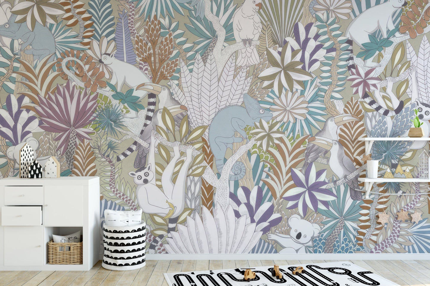 Tropical Fauna Wallpaper Mural - Wallanza