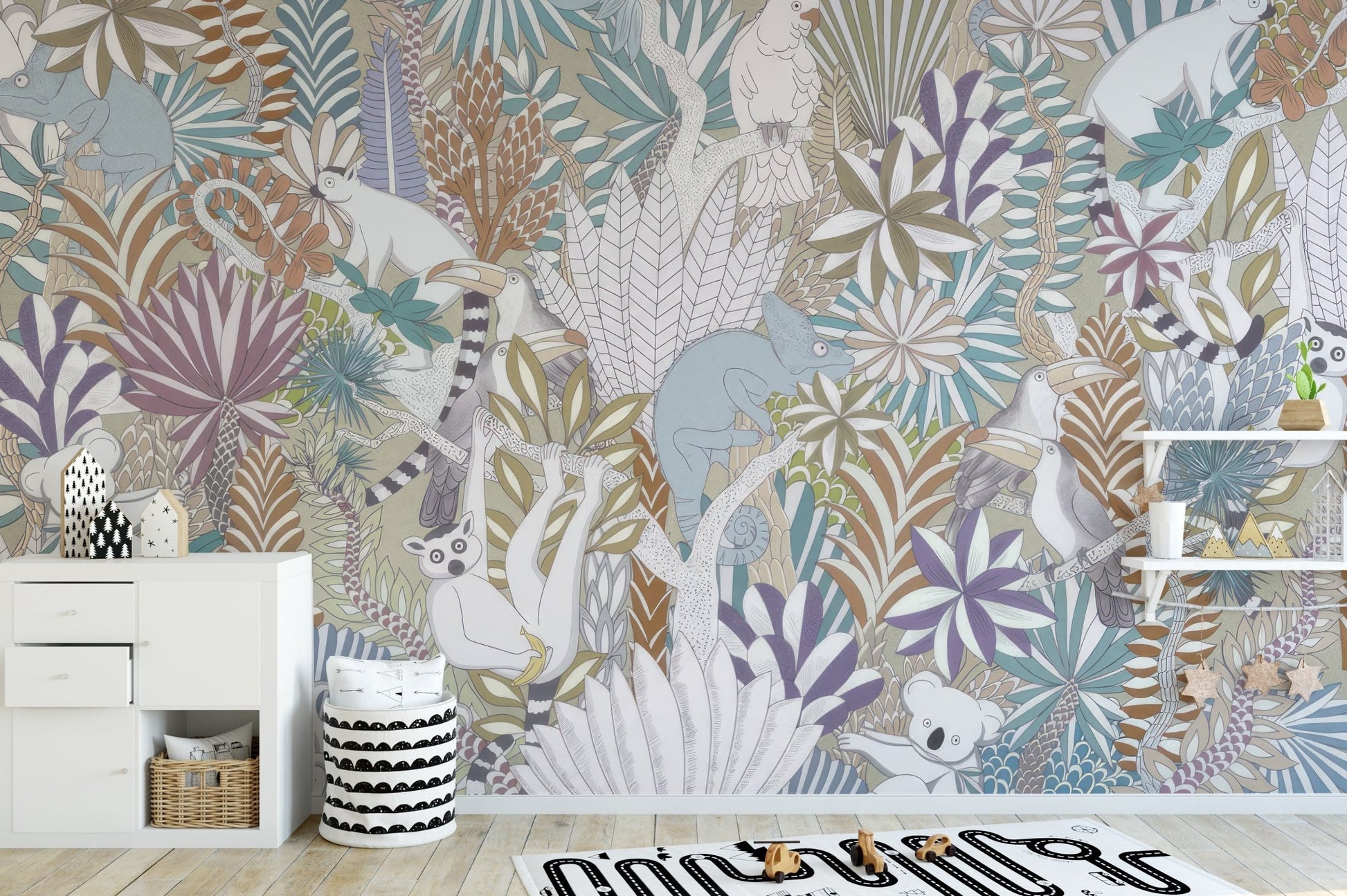 Tropical Fauna Wallpaper Mural - Wallanza