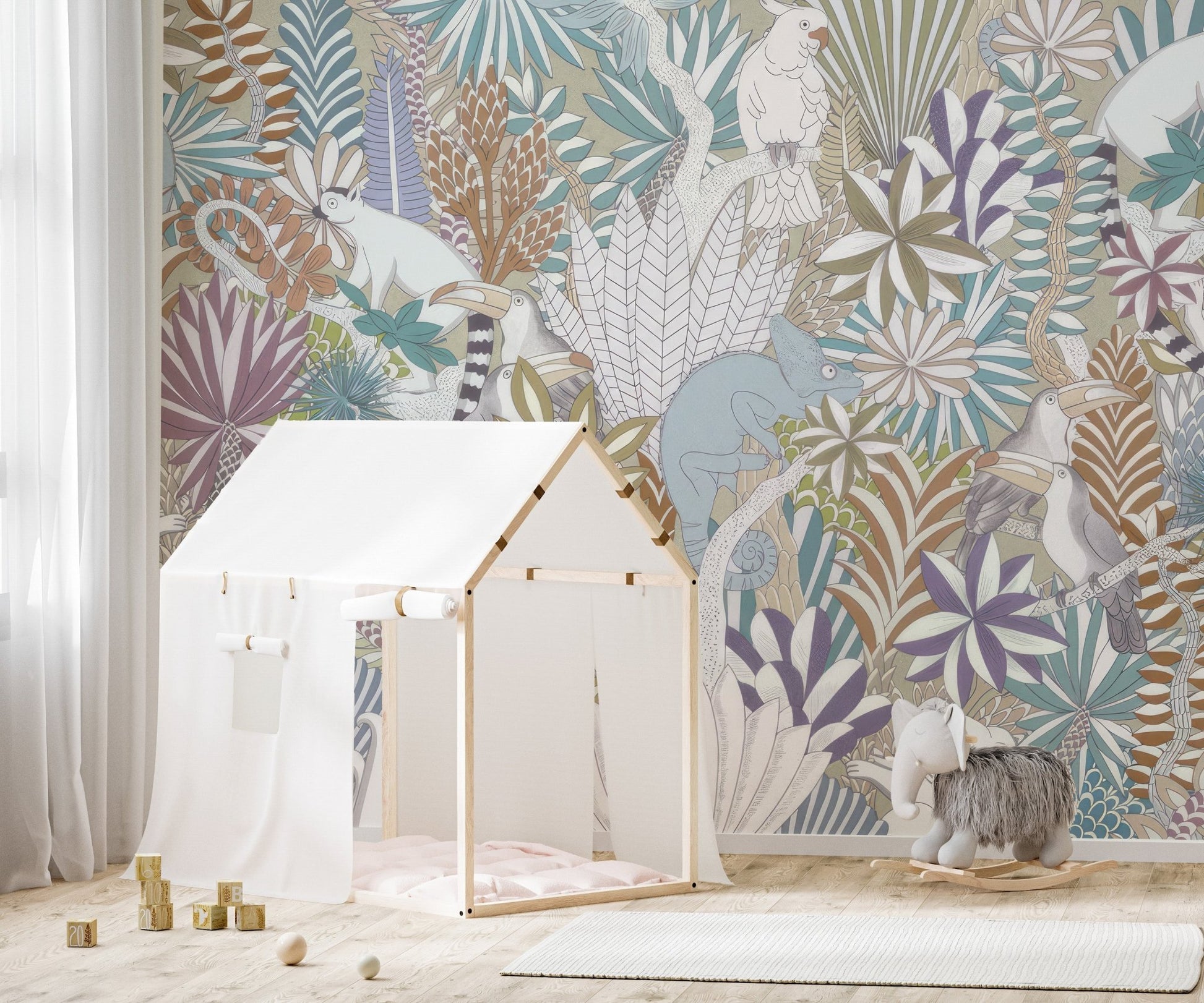 Tropical Fauna Wallpaper Mural - Wallanza