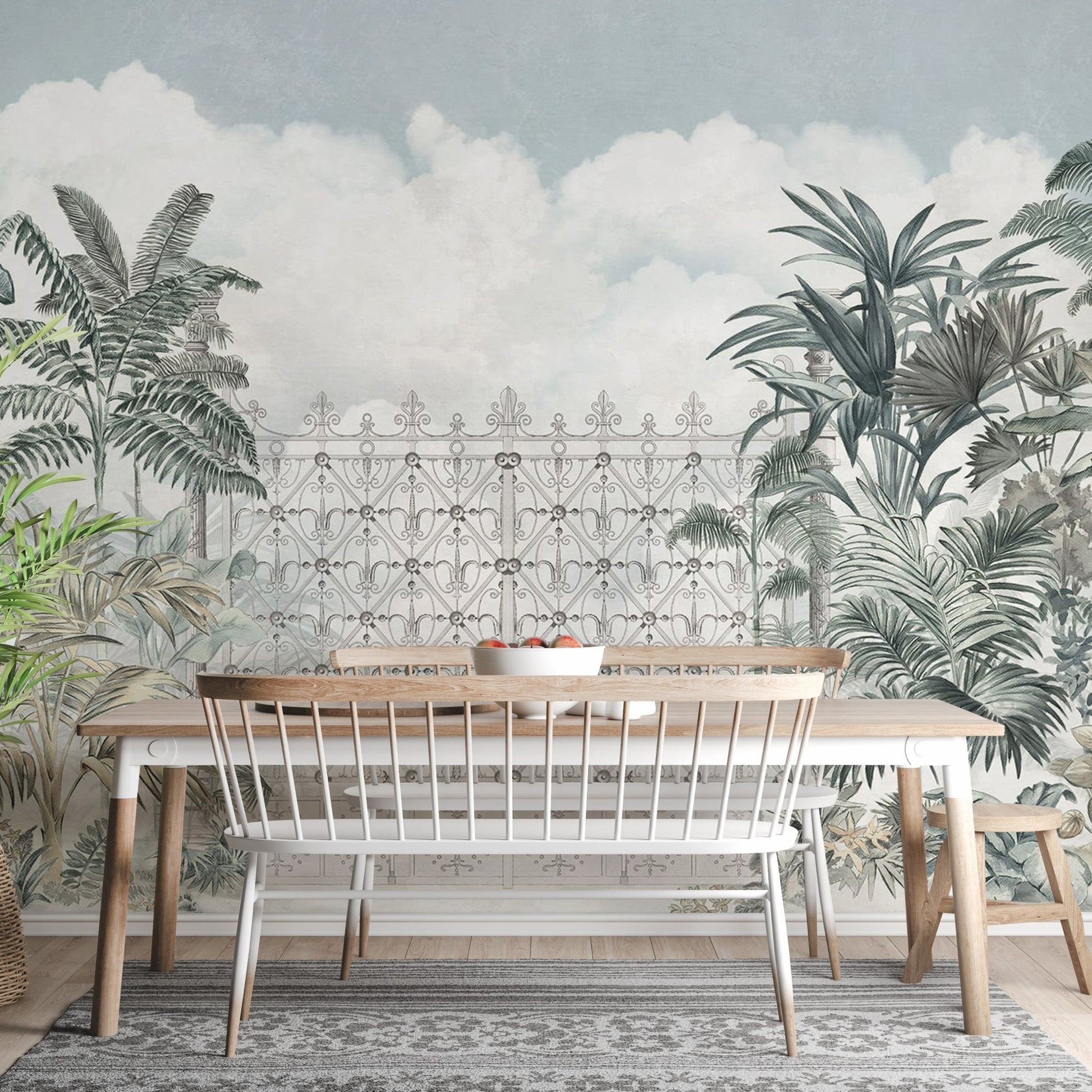 Tropical Forest Gate Mural - Wallanza