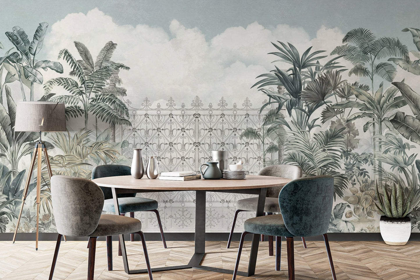 Tropical Forest Gate Mural - Wallanza
