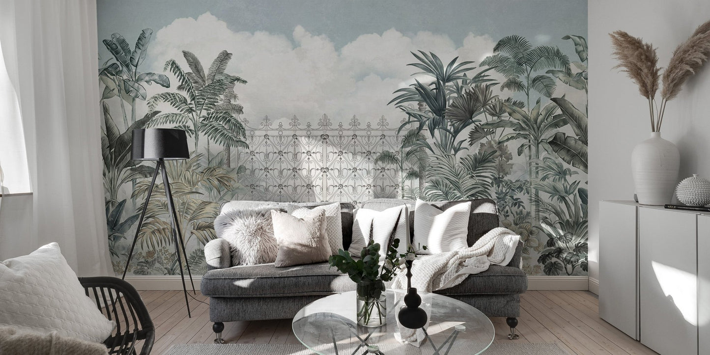 Tropical Forest Gate Mural - Wallanza