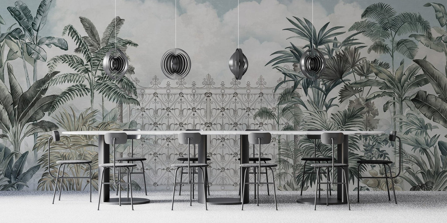 Tropical Forest Gate Mural - Wallanza