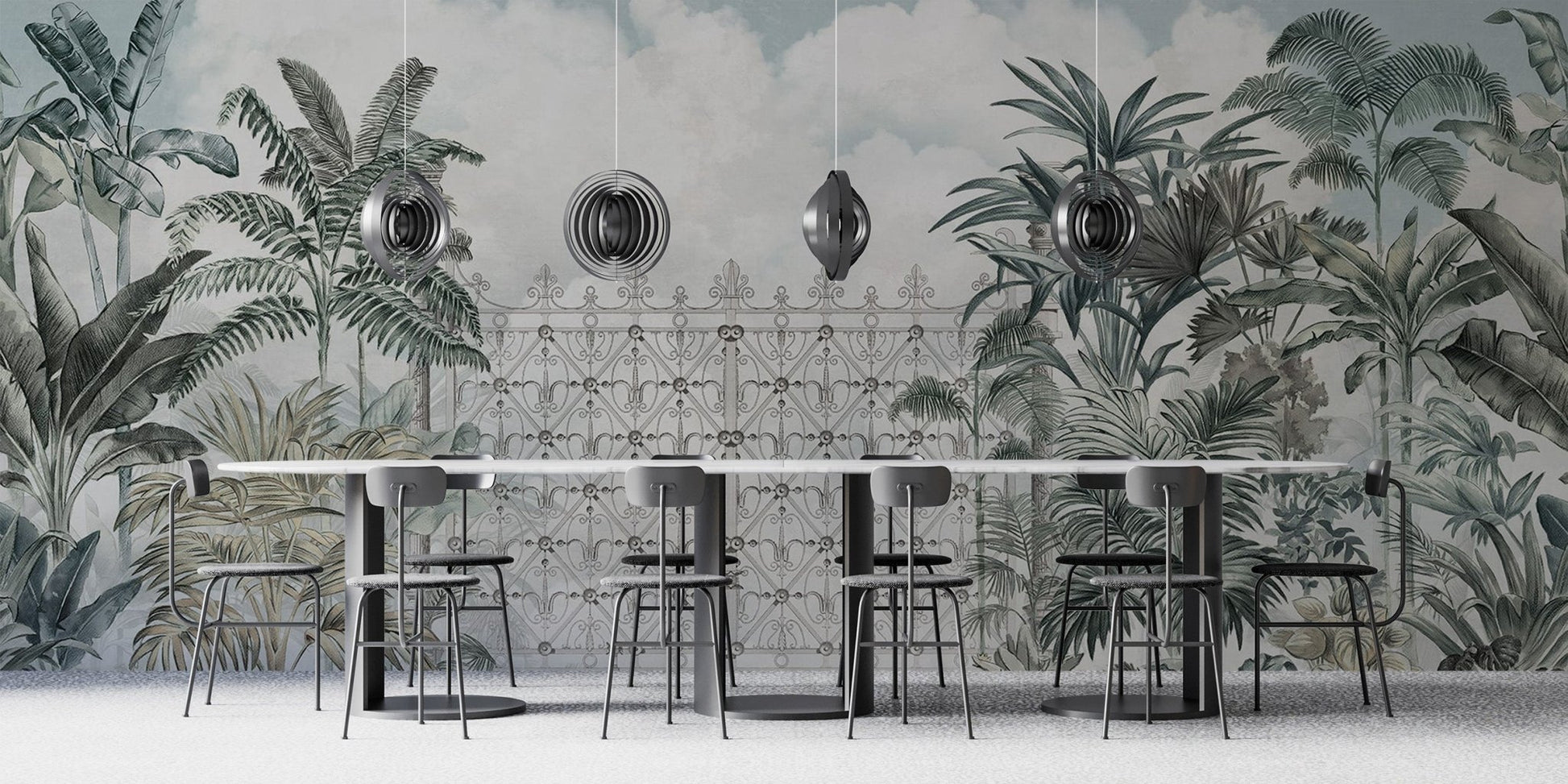 Tropical Forest Gate Mural - Wallanza