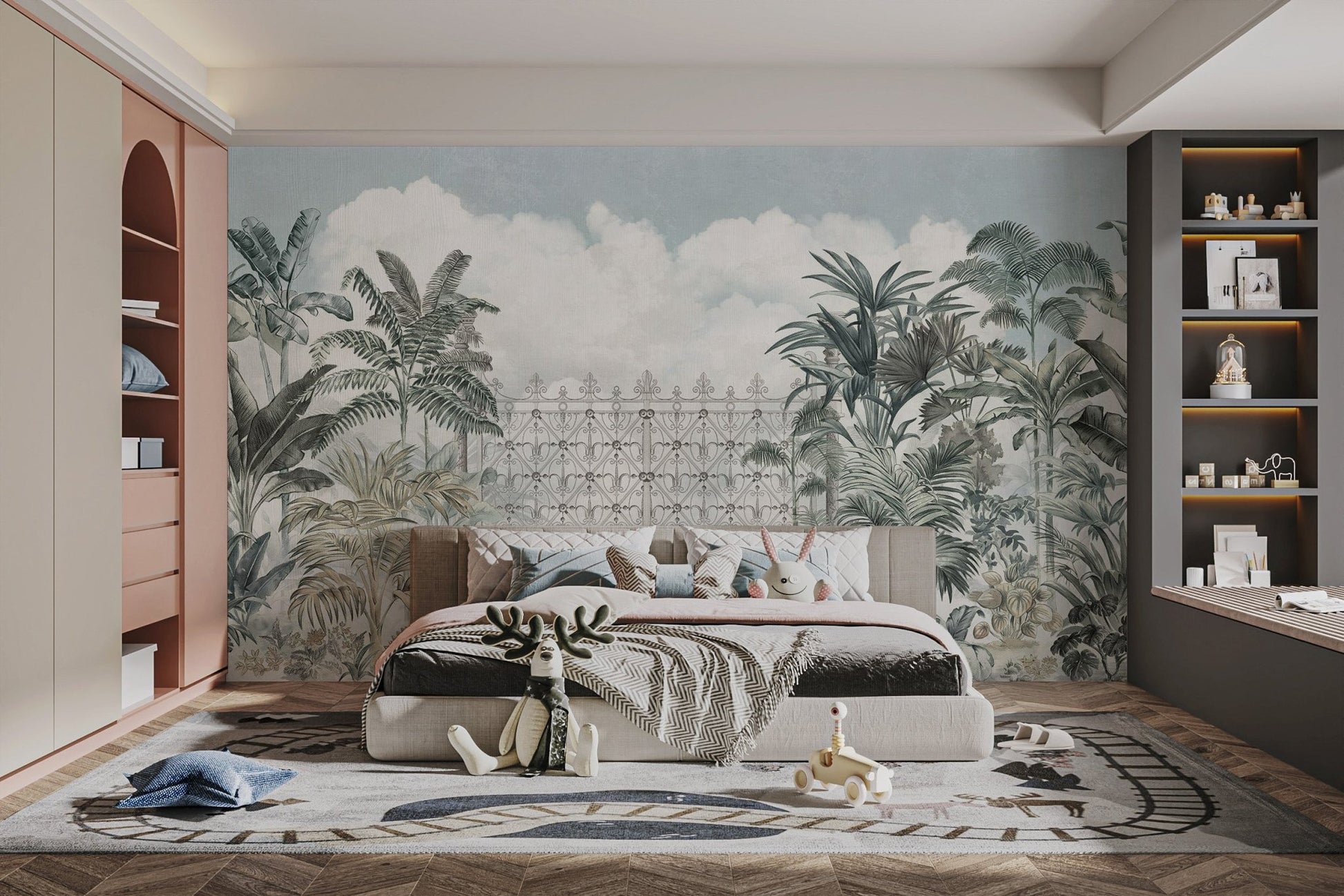 Tropical Forest Gate Mural - Wallanza
