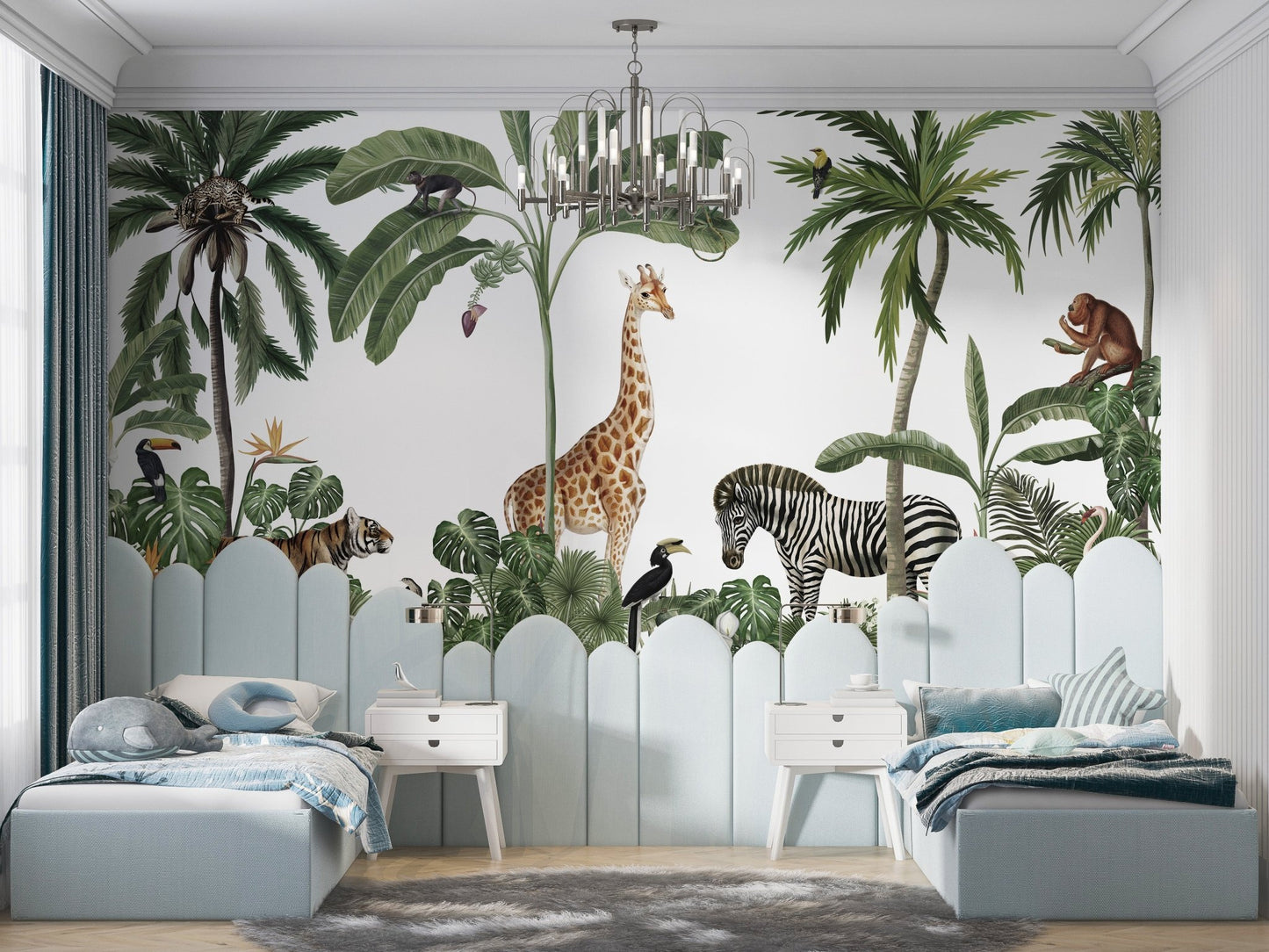 Tropical Forest Wild Animals and Trees Wallpaper - Wallanza