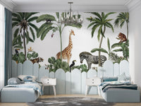Tropical Forest Wild Animals and Trees Wallpaper - Wallanza