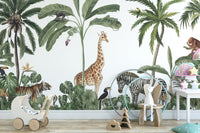 Tropical Forest Wild Animals and Trees Wallpaper - Wallanza