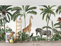 Tropical Forest Wild Animals and Trees Wallpaper - Wallanza