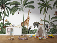 Tropical Forest Wild Animals and Trees Wallpaper - Wallanza