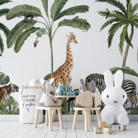 Tropical Forest Wild Animals and Trees Wallpaper - Wallanza