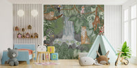 Tropical Jungle Animals Wallpaper Mural - Wallanza