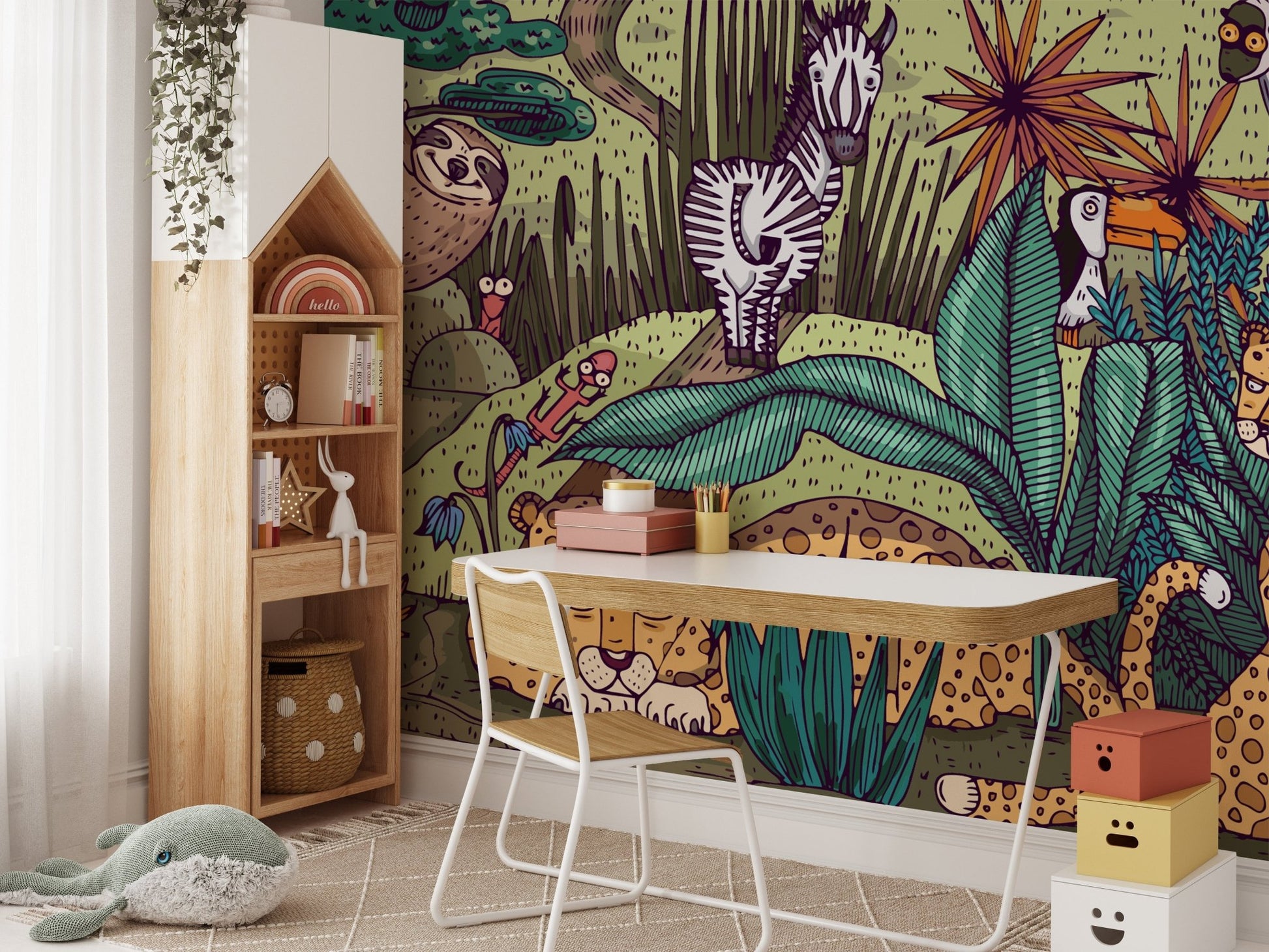 Tropical jungle tales wallpaper featuring lush greenery.
