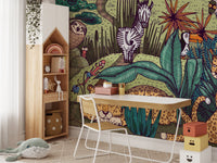 Tropical jungle tales wallpaper featuring lush greenery.
