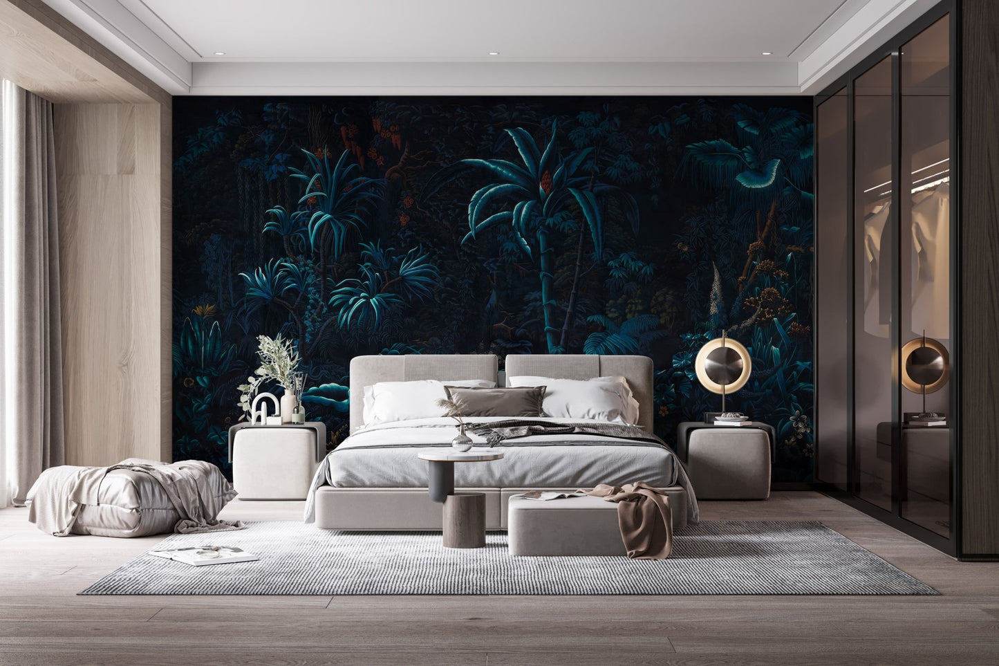 Tropical Night Glow Wallpaper Mural - Wallanza