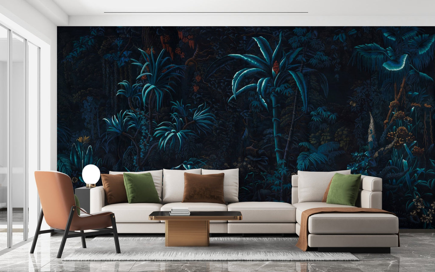 Tropical Night Glow Wallpaper Mural - Wallanza