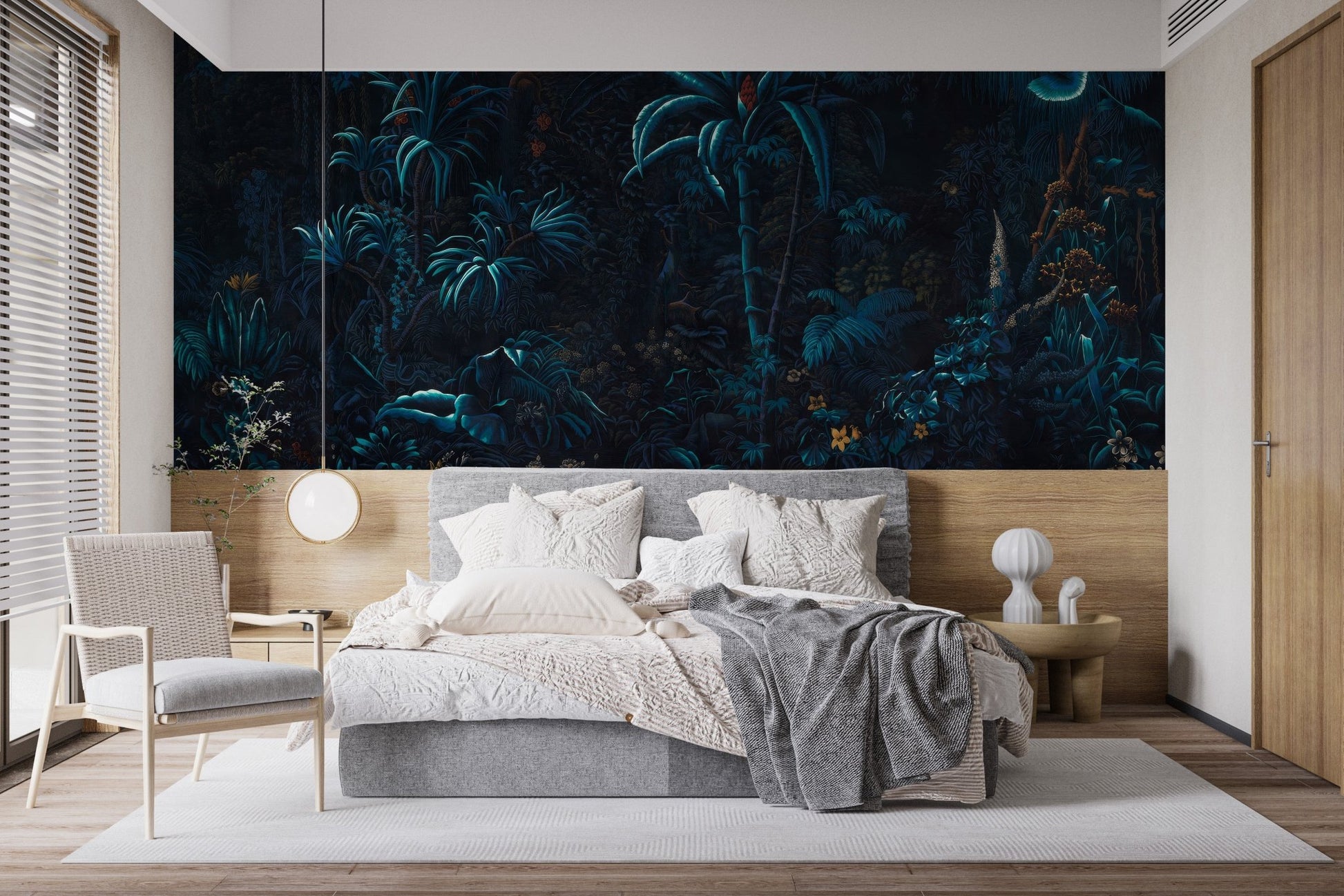 Tropical Night Glow Wallpaper Mural - Wallanza