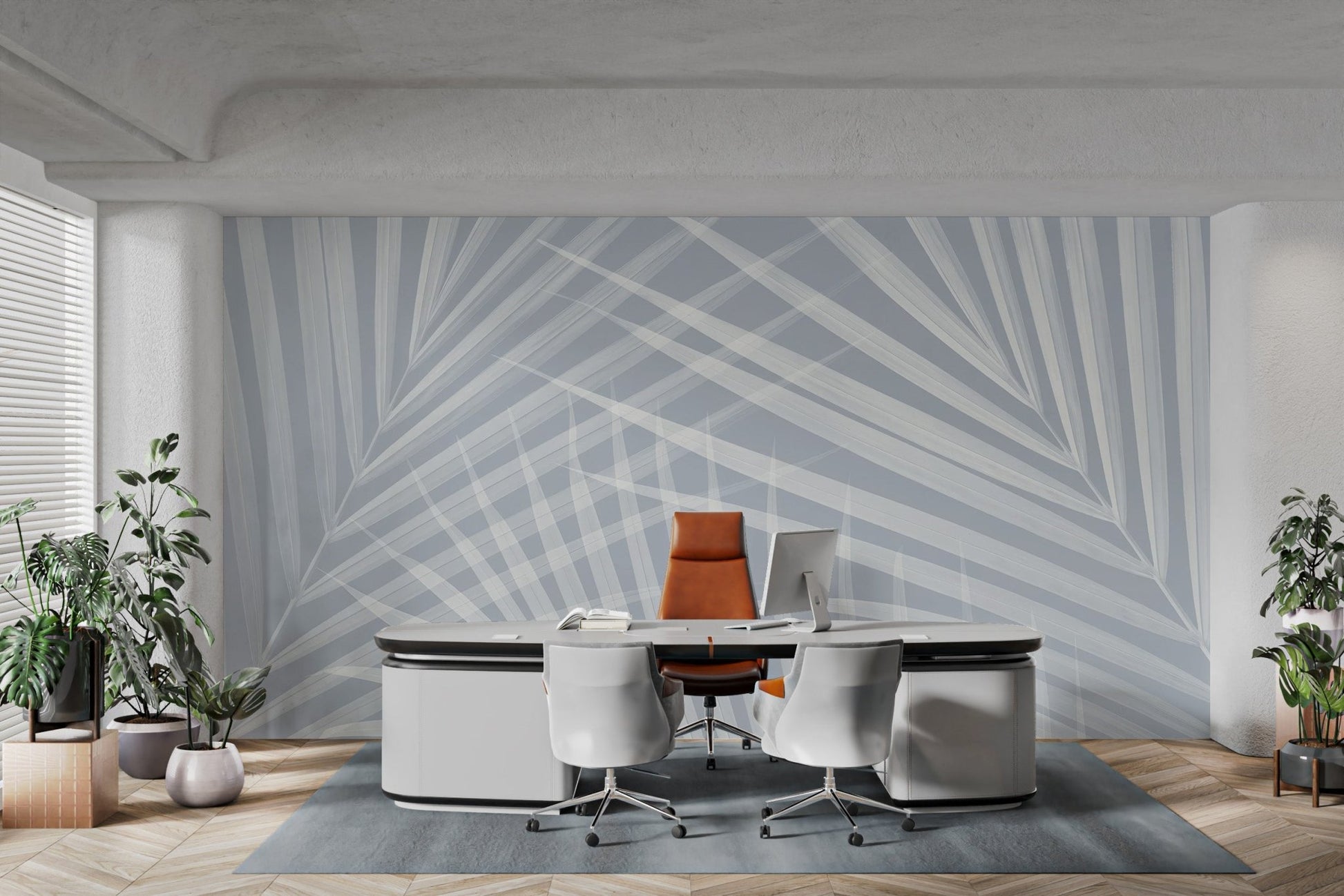 Tropical Paradise Light Blue Mural - Wallanza