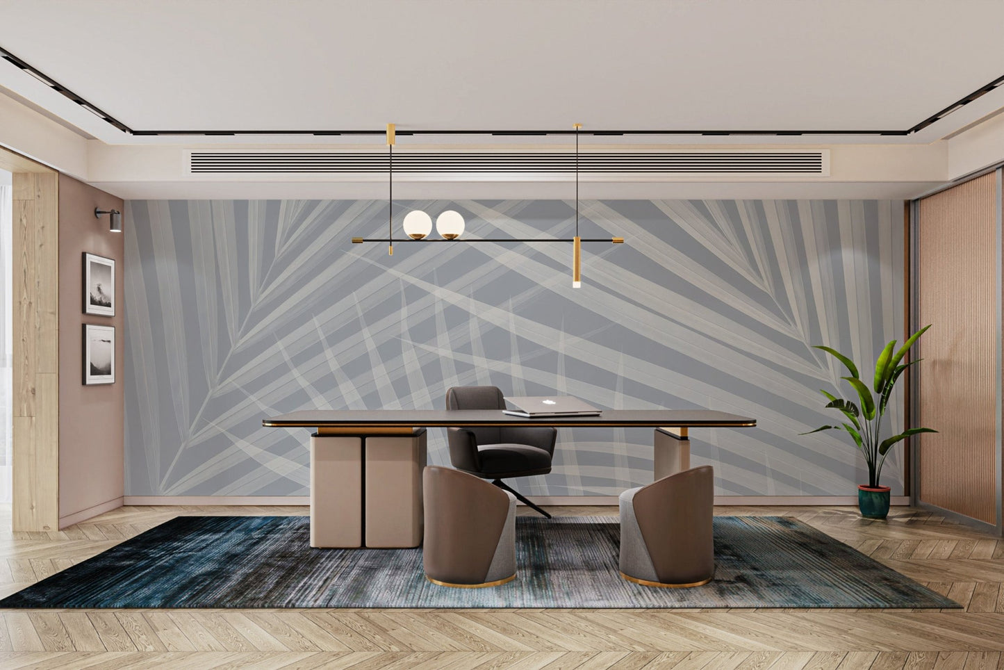 Tropical Paradise Light Blue Mural - Wallanza