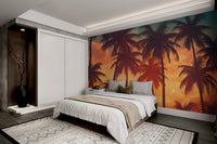 Tropical Sunset Palm Tree Wallpaper - Wallanza