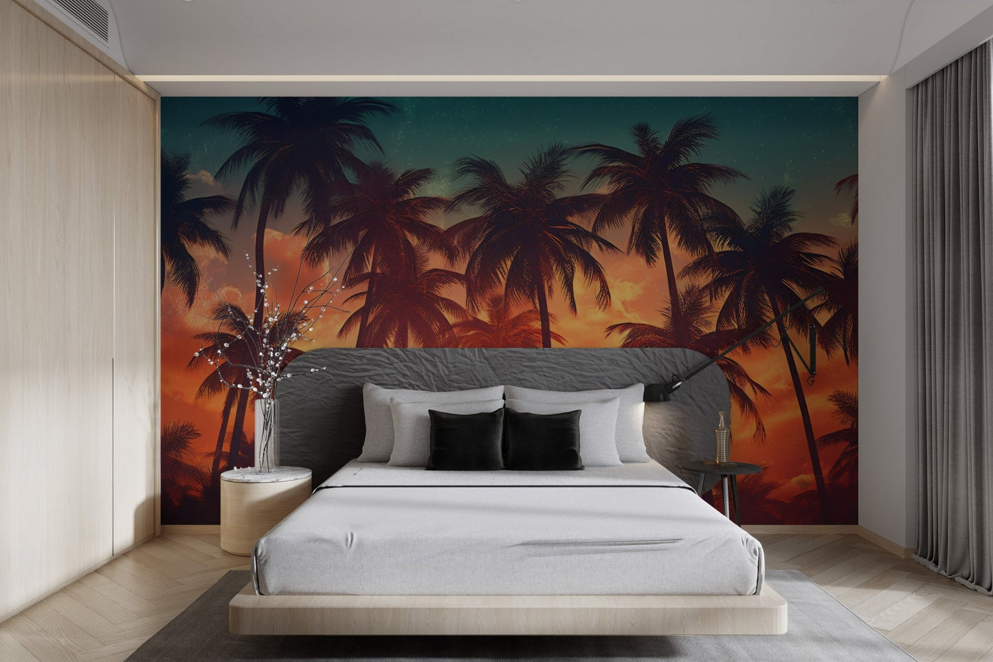 Tropical Sunset Palm Tree Wallpaper - Wallanza